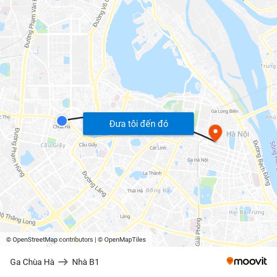 Ga Chùa Hà to Nhà B1 map