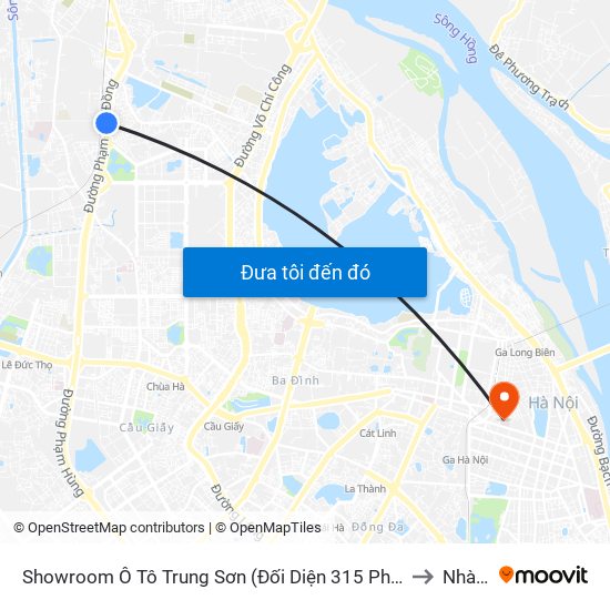 Showroom Ô Tô Trung Sơn (Đối Diện 315 Phạm Văn Đồng) to Nhà B1 map