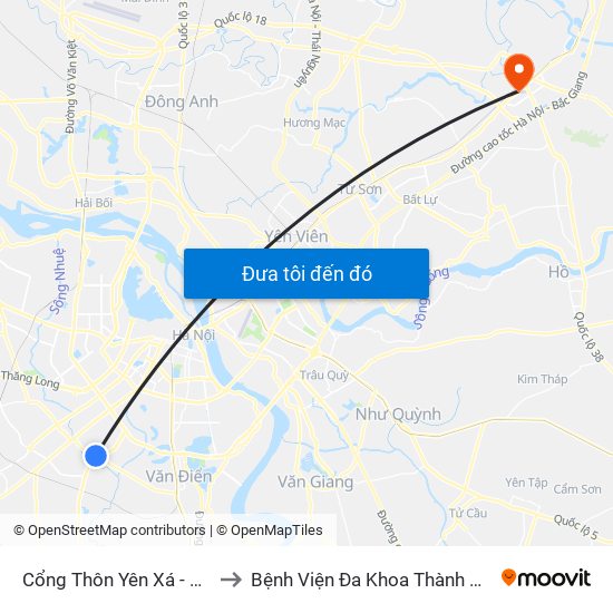 Cổng Thôn Yên Xá - 89 Cầu Bươu to Bệnh Viện Đa Khoa Thành An - Thăng Long map