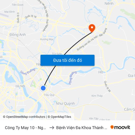 Công Ty May 10 - Nguyễn Văn Linh to Bệnh Viện Đa Khoa Thành An - Thăng Long map