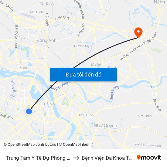 Trung Tâm Y Tế Dự Phòng Hn - 70 Nguyễn Chí Thanh to Bệnh Viện Đa Khoa Thành An - Thăng Long map