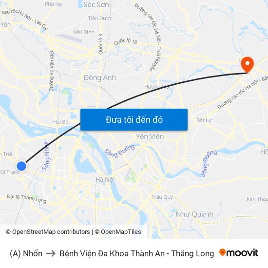 (A) Nhổn to Bệnh Viện Đa Khoa Thành An - Thăng Long map