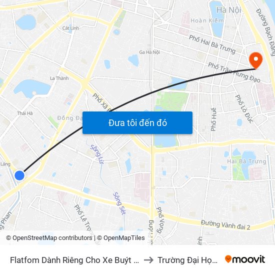 Flatfom Dành Riêng Cho Xe Buýt Trước Nhà 45 Đường Láng to Trường Đại Học Dược Hà Nội map
