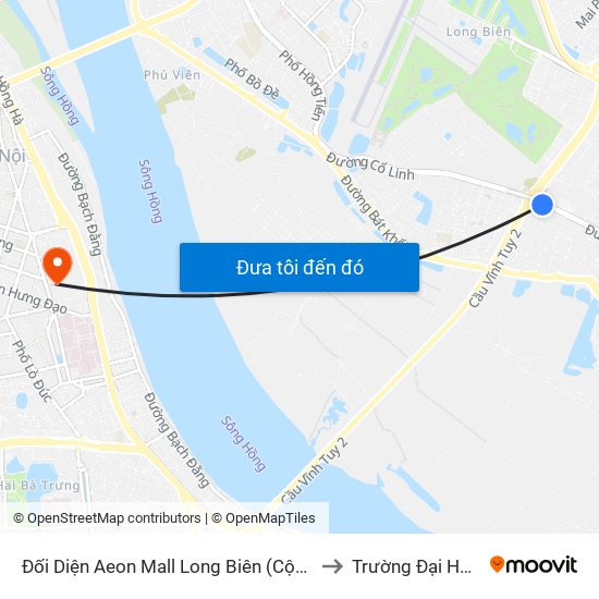 Đối Diện Aeon Mall Long Biên (Cột Điện T4a/2a-B Đường Cổ Linh) to Trường Đại Học Dược Hà Nội map