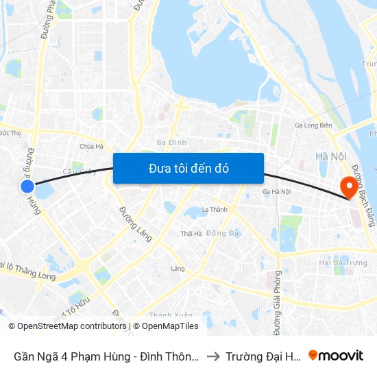 Gần Ngã 4 Phạm Hùng - Đình Thôn (Hướng Đi Khuất Duy Tiến)-Cột Sau to Trường Đại Học Dược Hà Nội map