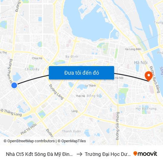 Nhà Ct5 Kđt Sông Đà Mỹ Đình - Phạm Hùng to Trường Đại Học Dược Hà Nội map