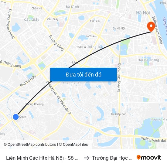 Liên Minh Các Htx Hà Nội - Số 1 Trần Phú (Hà Đông) to Trường Đại Học Dược Hà Nội map