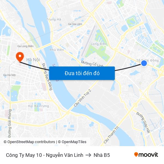 Công Ty May 10 - Nguyễn Văn Linh to Nhà B5 map