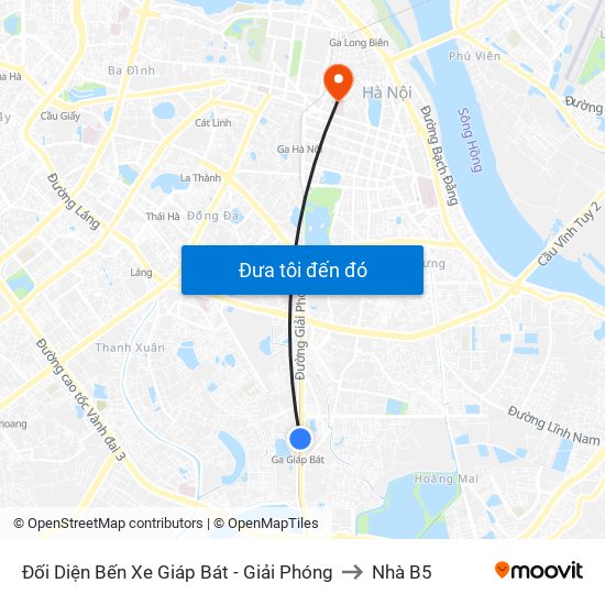 Đối Diện Bến Xe Giáp Bát - Giải Phóng to Nhà B5 map