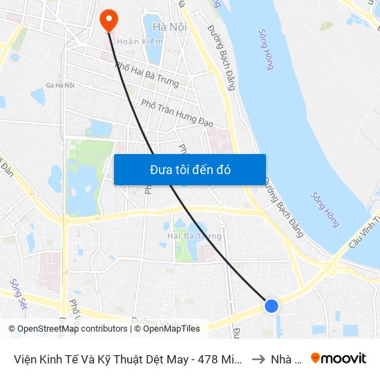 Viện Kinh Tế Và Kỹ Thuật Dệt May - 478 Minh Khai to Nhà B5 map