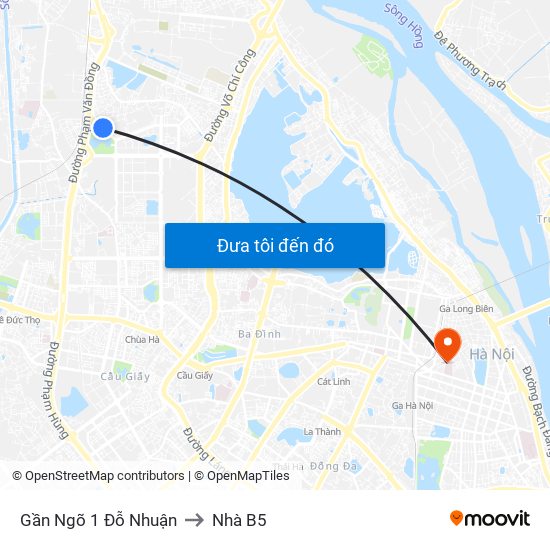 Gần Ngõ 1 Đỗ Nhuận to Nhà B5 map