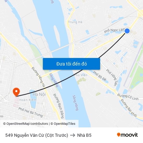 549 Nguyễn Văn Cừ (Cột Trước) to Nhà B5 map