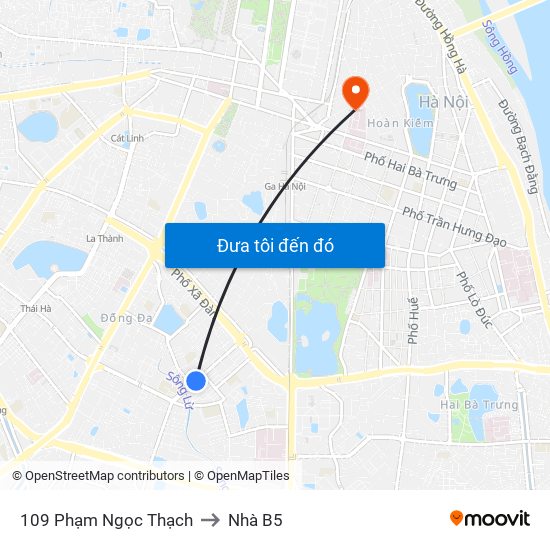109 Phạm Ngọc Thạch to Nhà B5 map
