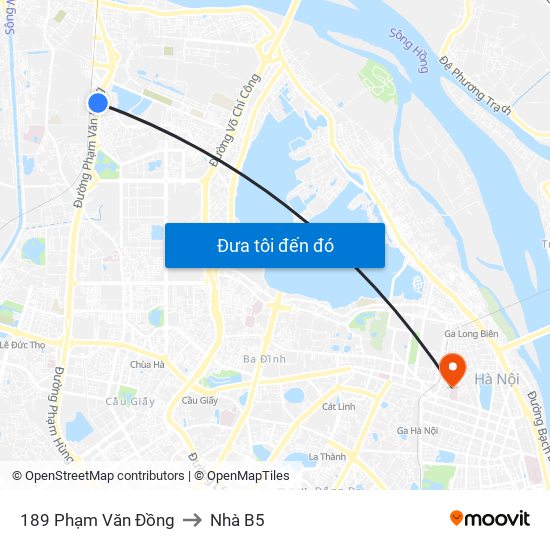 189 Phạm Văn Đồng to Nhà B5 map