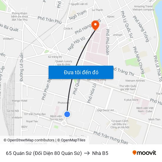 65 Quán Sứ (Đối Diện 80 Quán Sứ) to Nhà B5 map