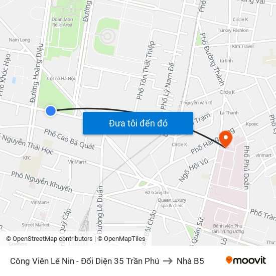 Công Viên Lê Nin - Đối Diện 35 Trần Phú to Nhà B5 map