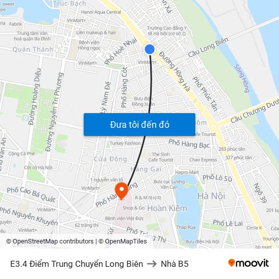 E3.4 Điểm Trung Chuyển Long Biên to Nhà B5 map