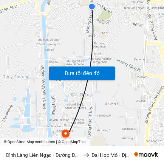 Đình Làng Liên Ngạc - Đường Đông Ngạc to Đại Học Mỏ - Địa Chất map