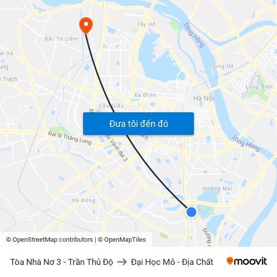 Tòa Nhà Nơ 3 - Trần Thủ Độ to Đại Học Mỏ - Địa Chất map