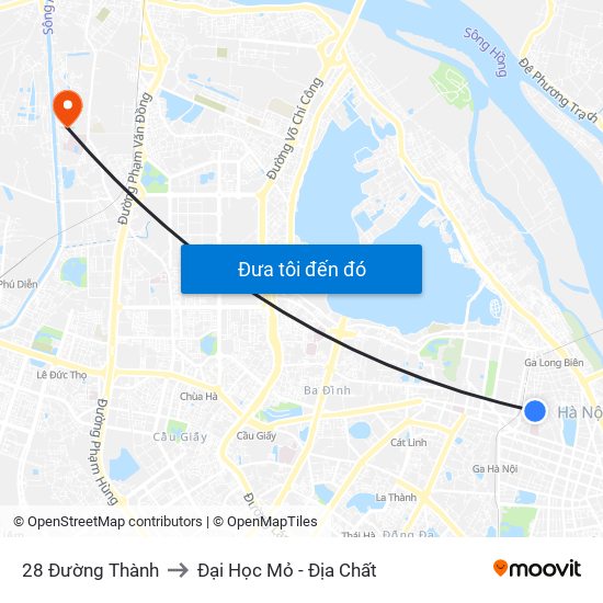 28 Đường Thành to Đại Học Mỏ - Địa Chất map