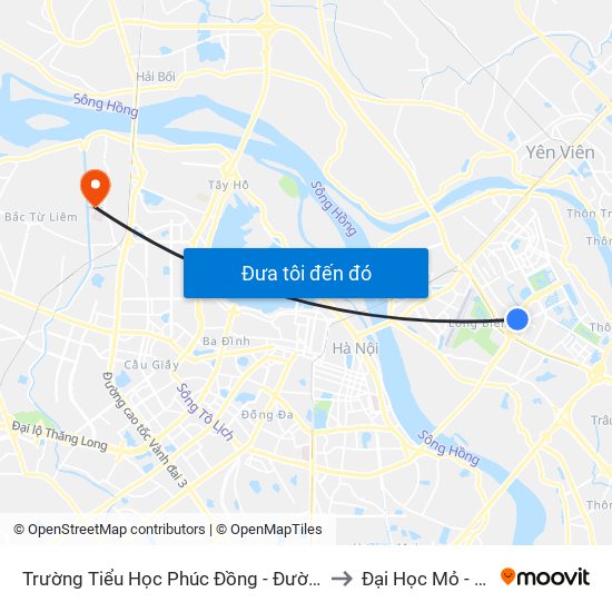 Trường Tiểu Học Phúc Đồng - Đường Chu Huy Mân to Đại Học Mỏ - Địa Chất map