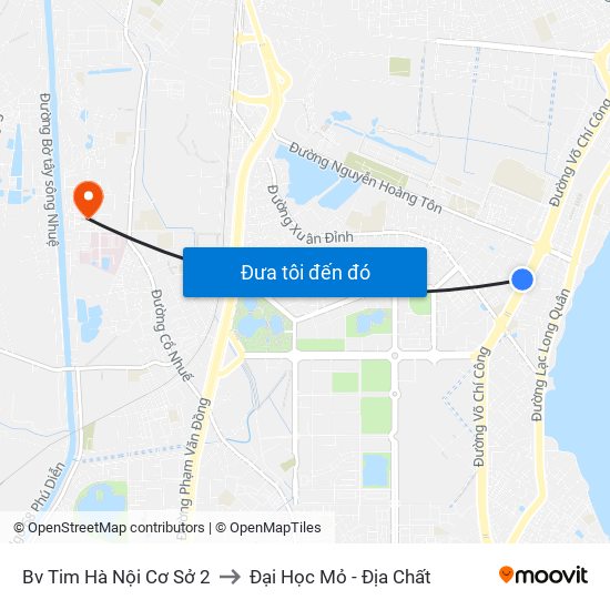 Bv Tim Hà Nội Cơ Sở 2 to Đại Học Mỏ - Địa Chất map