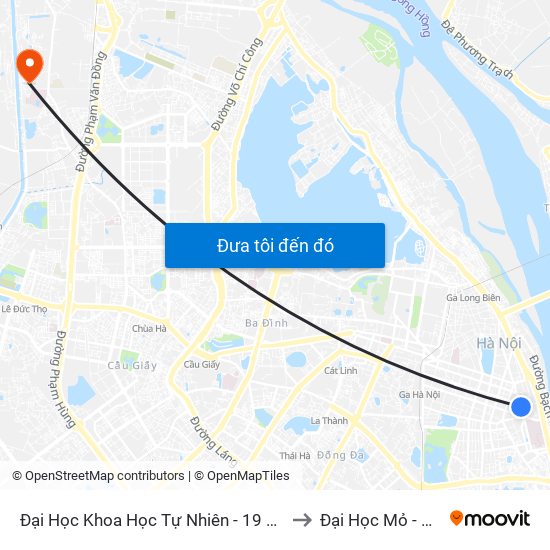 Đại Học Khoa Học Tự Nhiên - 19 Lê Thánh Tông to Đại Học Mỏ - Địa Chất map