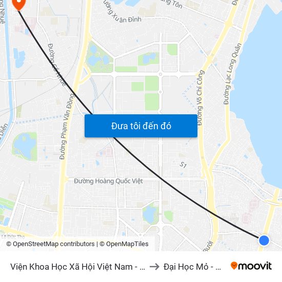 Viện Khoa Học Xã Hội Việt Nam - Số 1 Liễu Giai to Đại Học Mỏ - Địa Chất map