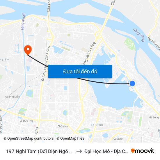 197 Nghi Tàm (Đối Diện Ngõ 276) to Đại Học Mỏ - Địa Chất map