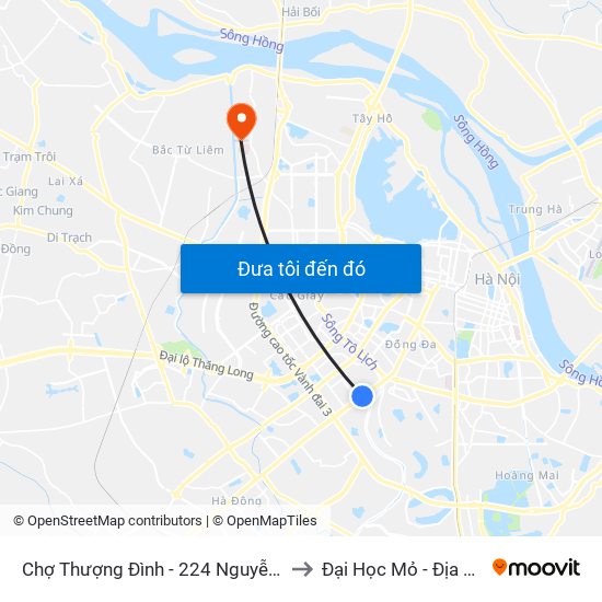 Chợ Thượng Đình - 224 Nguyễn Trãi to Đại Học Mỏ - Địa Chất map