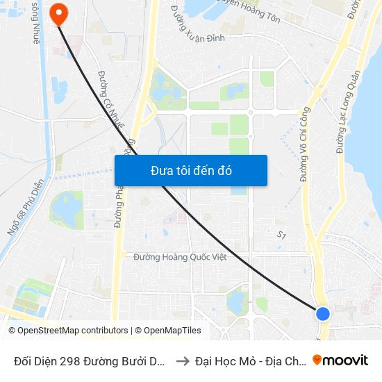 Đối Diện 298 Đường Bưởi Dưới to Đại Học Mỏ - Địa Chất map