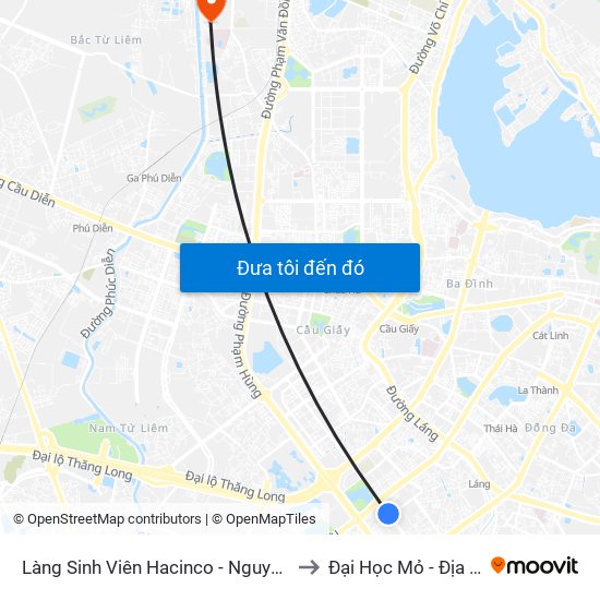 Làng Sinh Viên Hacinco - Nguyễn Tuân to Đại Học Mỏ - Địa Chất map