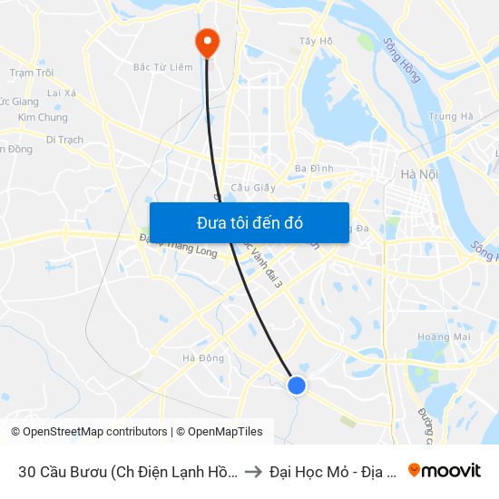 30 Cầu Bươu (Ch Điện Lạnh Hồng Sĩ) to Đại Học Mỏ - Địa Chất map