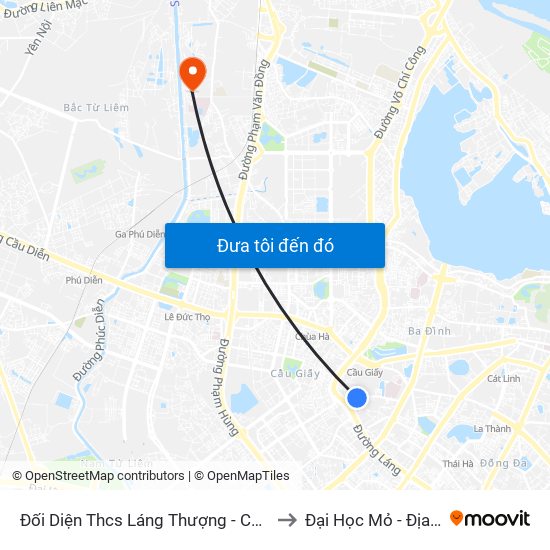 Đối Diện Thcs Láng Thượng - Chùa Láng to Đại Học Mỏ - Địa Chất map