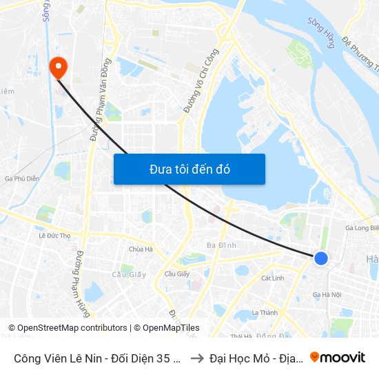 Công Viên Lê Nin - Đối Diện 35 Trần Phú to Đại Học Mỏ - Địa Chất map