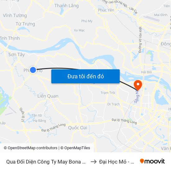 Qua Đối Diện Công Ty May Bona Việt Nam 15m to Đại Học Mỏ - Địa Chất map