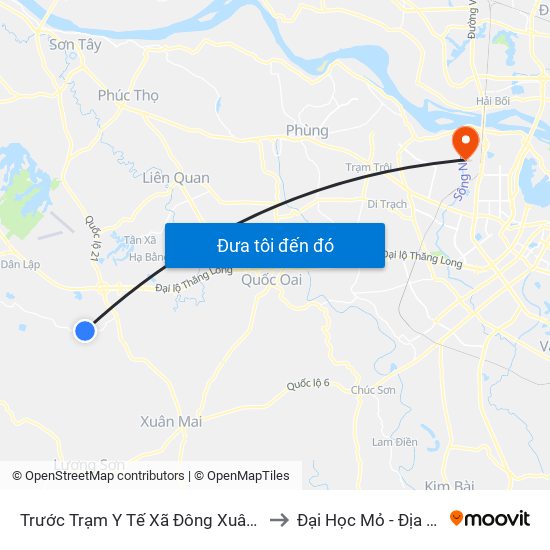 Trước Trạm Y Tế Xã Đông Xuân 20m to Đại Học Mỏ - Địa Chất map