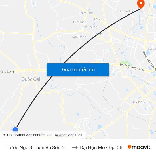 Trước Ngã 3 Thôn An Sơn 50m to Đại Học Mỏ - Địa Chất map