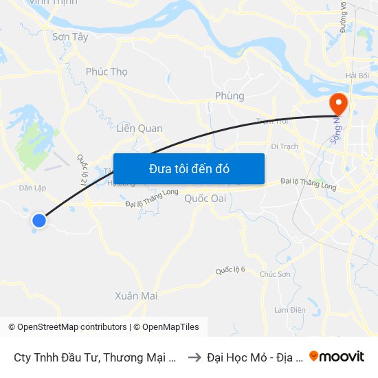 Cty Tnhh Đầu Tư, Thương Mại Gia Thái to Đại Học Mỏ - Địa Chất map