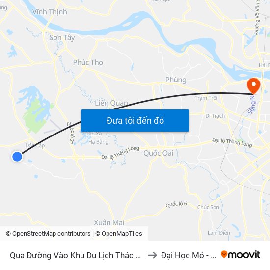 Qua Đường Vào Khu Du Lịch Thác Bạc Suối Sao 50m to Đại Học Mỏ - Địa Chất map