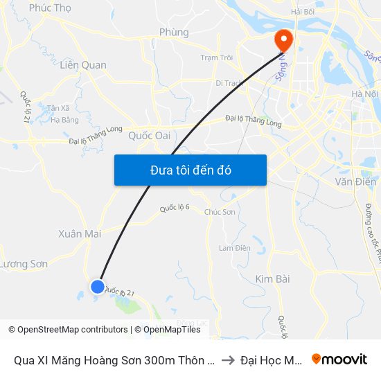 Qua XI Măng Hoàng Sơn 300m Thôn Nam Sơn - Đường Hồ Chí Minh to Đại Học Mỏ - Địa Chất map