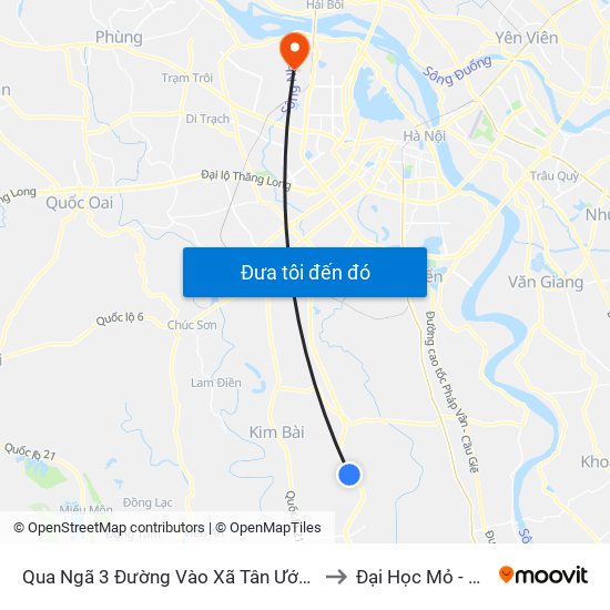 Qua Ngã 3 Đường Vào Xã Tân Ước Khoảng 50m to Đại Học Mỏ - Địa Chất map