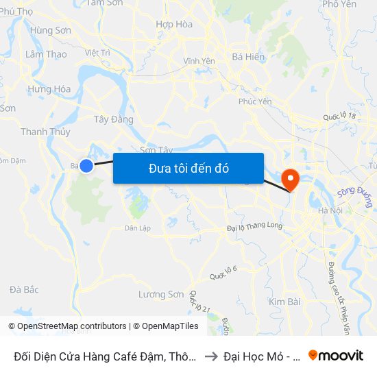 Cửa Hàng Sửa Chữa Ô Tô Xe Máy Tam Uy, Thôn 6, Ba Trại, Ba Vì to Đại Học Mỏ - Địa Chất map