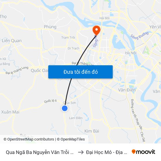 Qua Ngã Ba Nguyễn Văn Trỗi 100m to Đại Học Mỏ - Địa Chất map