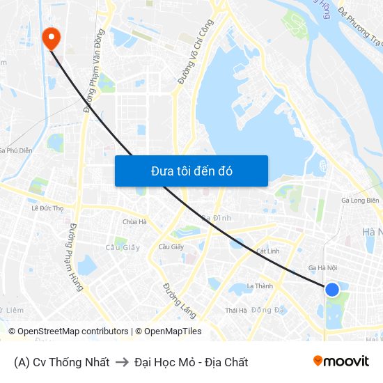 (A) Cv Thống Nhất to Đại Học Mỏ - Địa Chất map