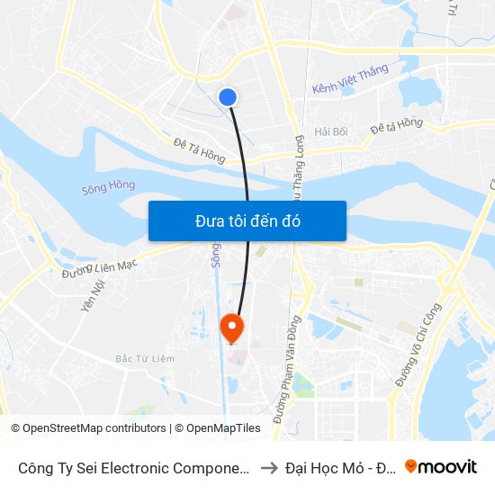 Công Ty Sei Electronic Components Việt Nam to Đại Học Mỏ - Địa Chất map