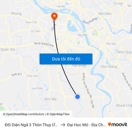 Đối Diện Ngã 3 Thôn Thụy Ứng to Đại Học Mỏ - Địa Chất map