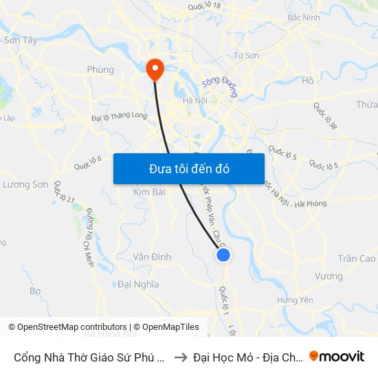 Cổng Nhà Thờ Giáo Sứ Phú Mỹ to Đại Học Mỏ - Địa Chất map