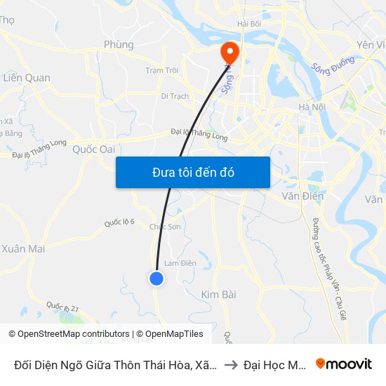 Đối Diện Ngõ Giữa Thôn Thái Hòa, Xã Hợp Đồng, Chương Mỹ, Tl 419 to Đại Học Mỏ - Địa Chất map