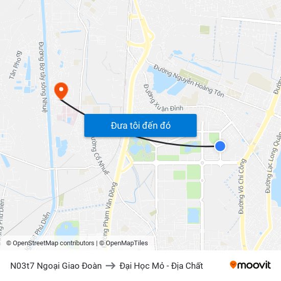 N03t7 Ngoại Giao Đoàn to Đại Học Mỏ - Địa Chất map